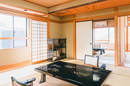 Room with a Japanese garden view