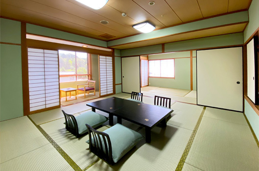 Room with a Japanese garden view